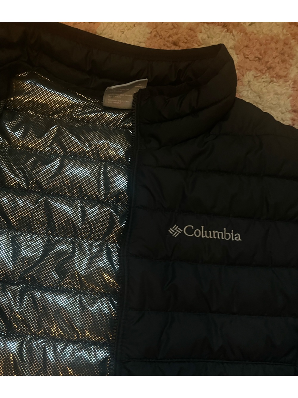 Kids Columbia Black Jacket with Metallic Silver Inner
